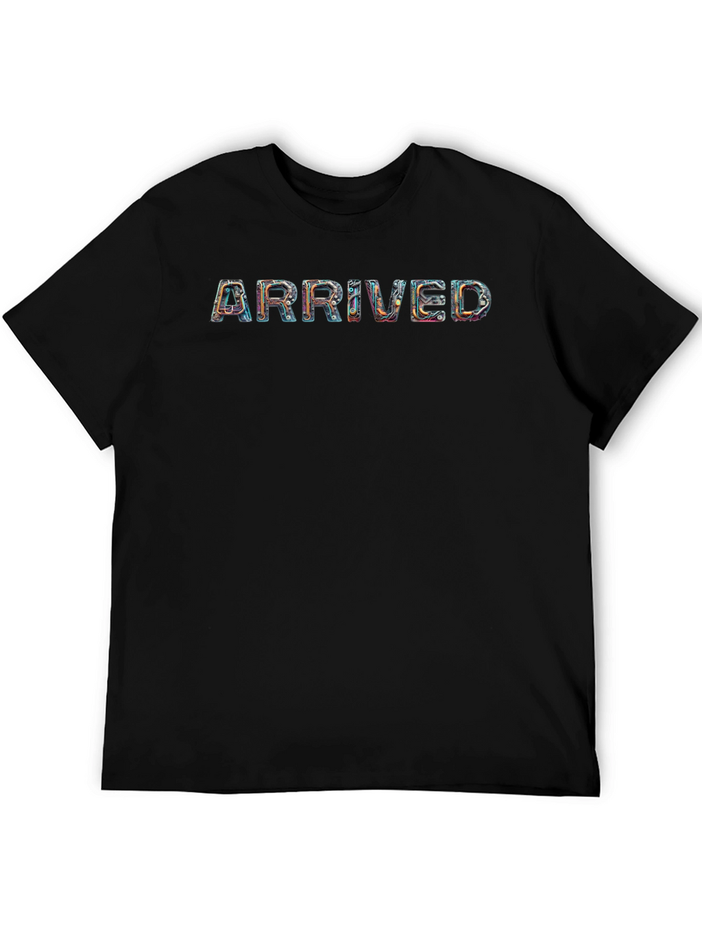 Arrived Graphic Tee - Unique Design Black T-Shirt