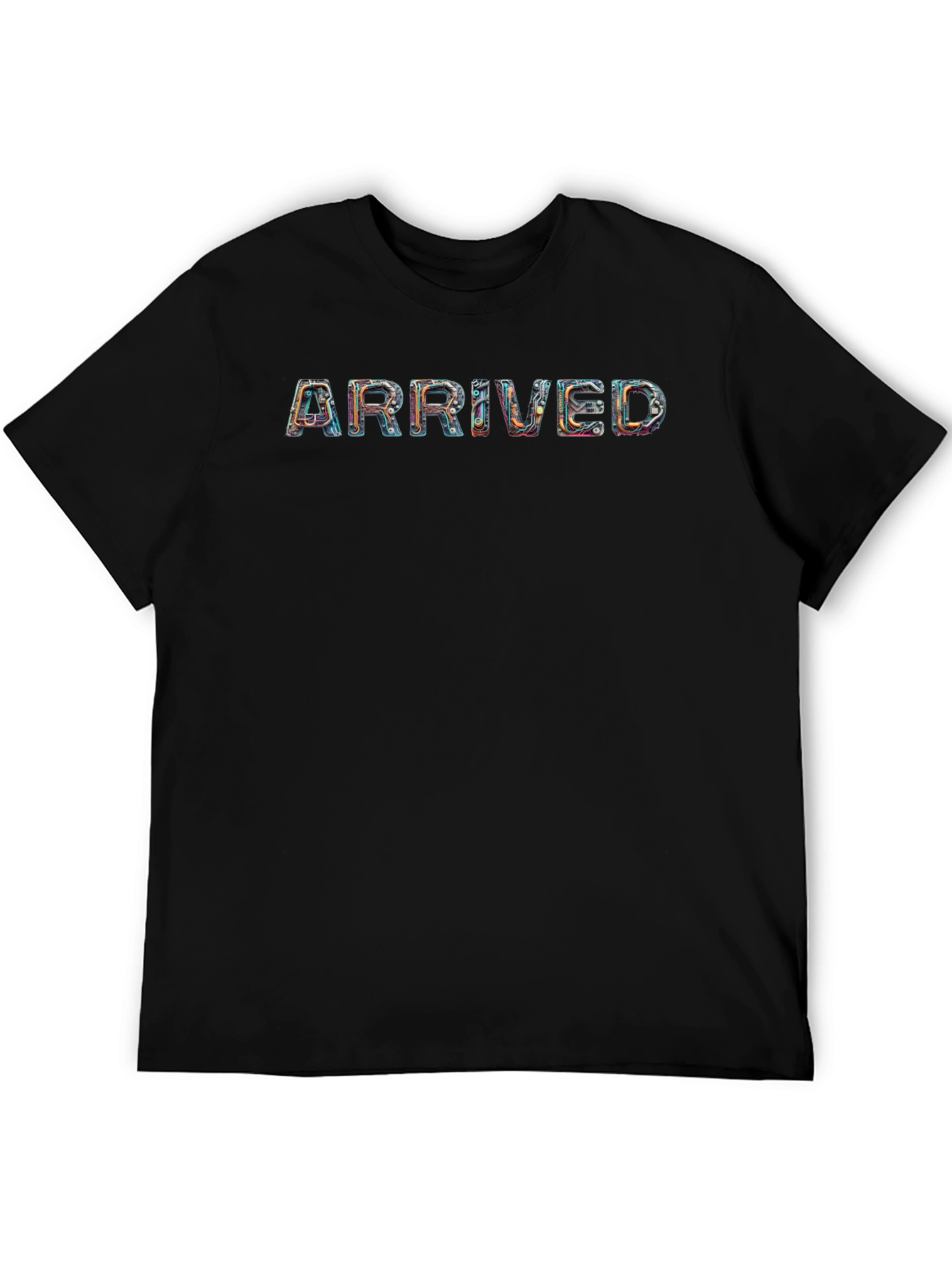 Arrived Graphic Tee - Unique Design Black T-Shirt