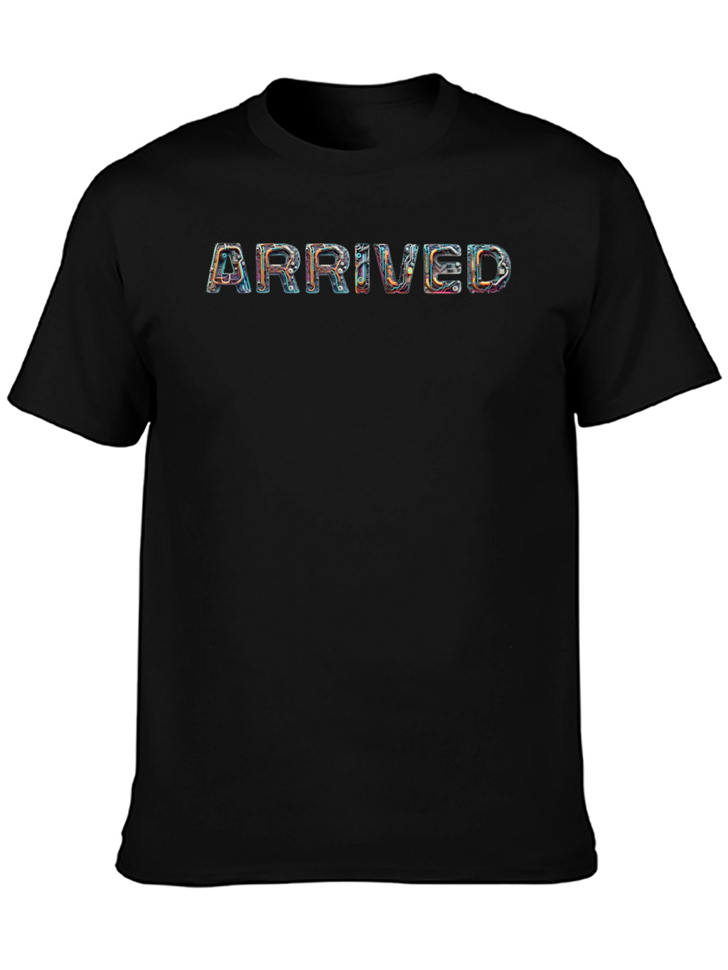 Arrived Graphic Tee - Unique Design Black T-Shirt