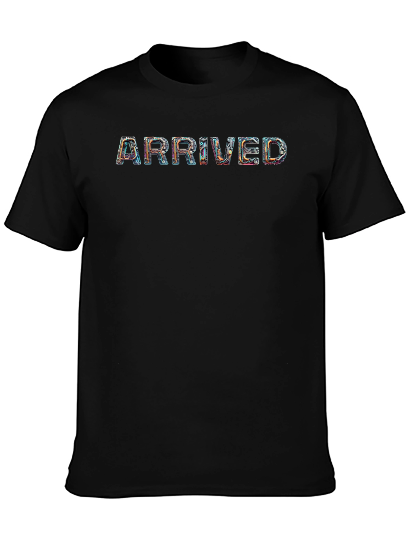 Arrived Graphic Tee - Unique Design Black T-Shirt