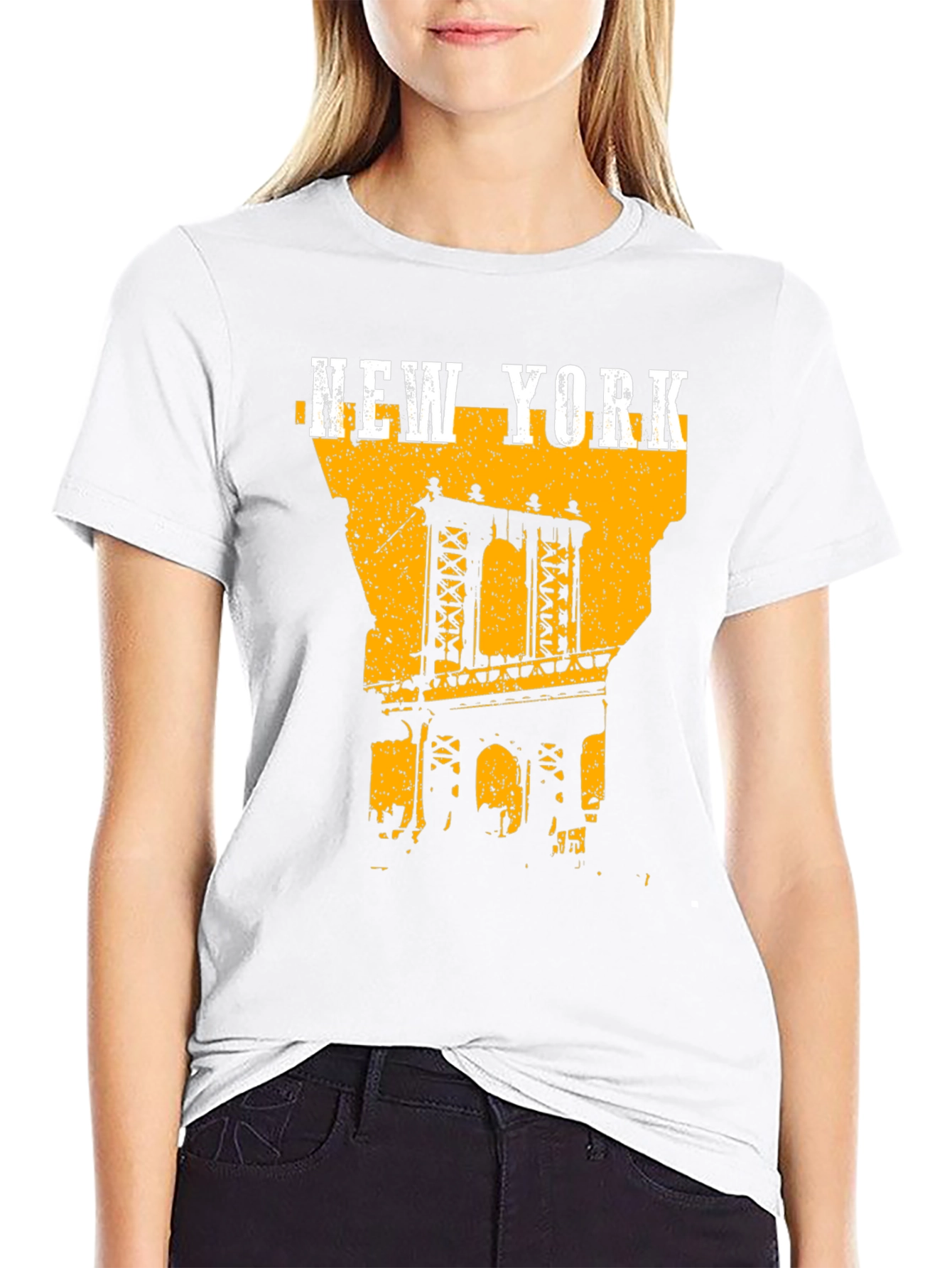 New York City Bridge Graphic Tee - Black