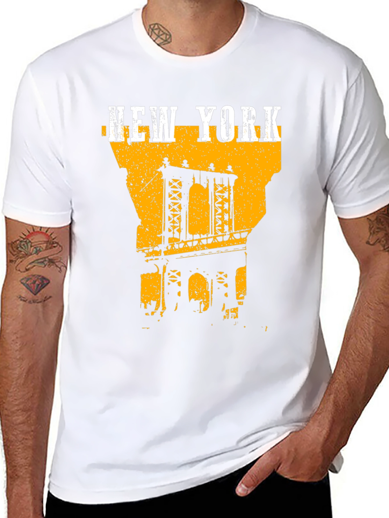 New York City Bridge Graphic Tee - Black