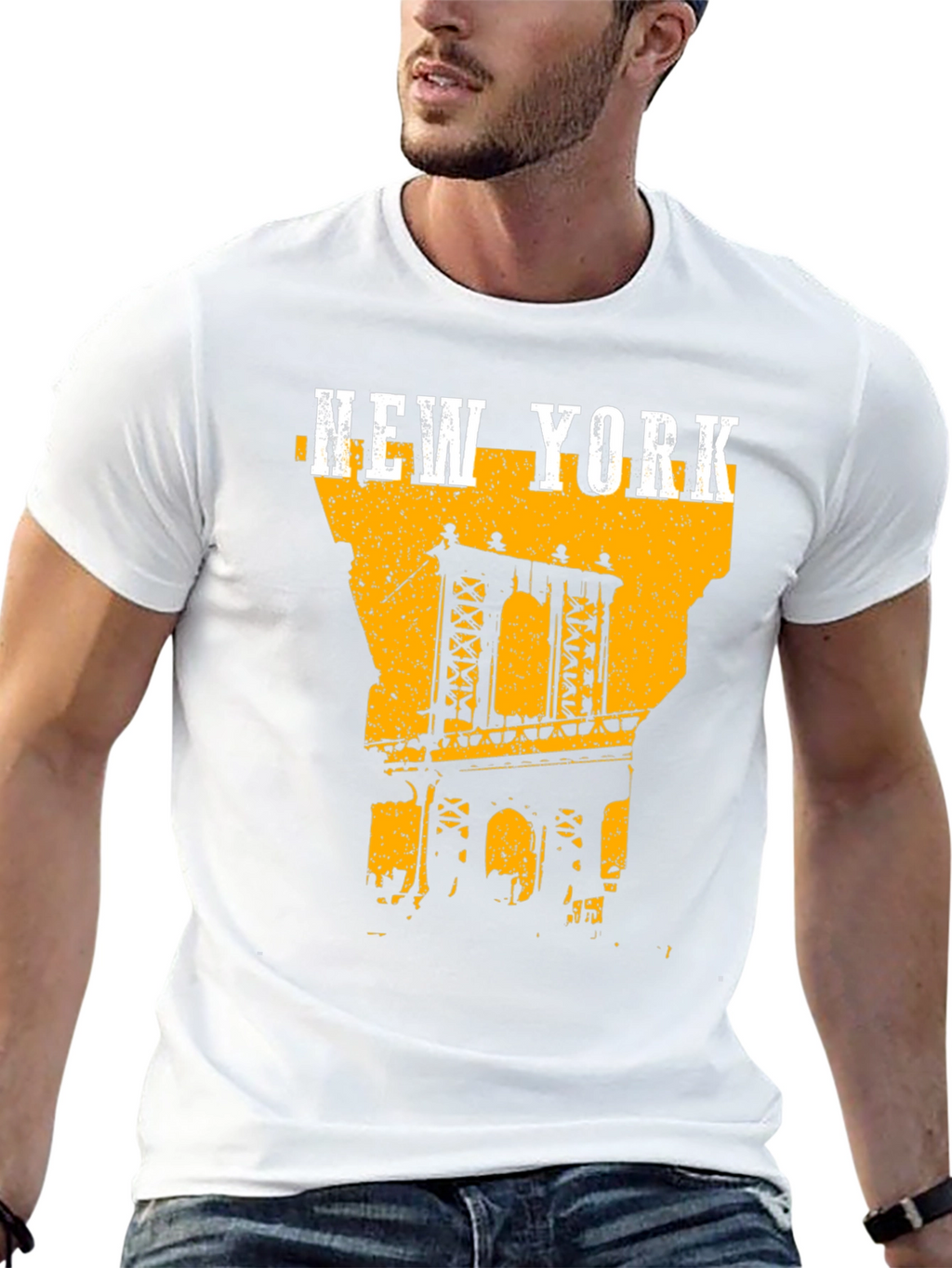 New York City Bridge Graphic Tee - Black
