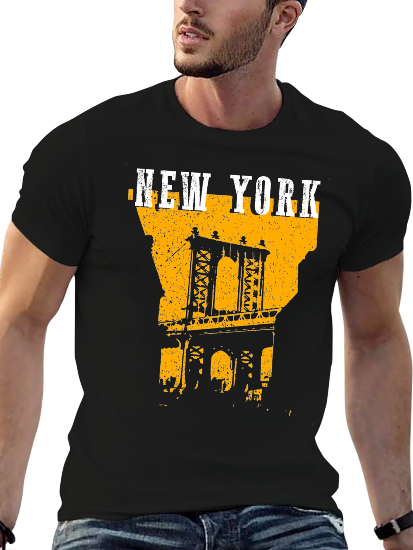 New York City Bridge Graphic Tee - Black