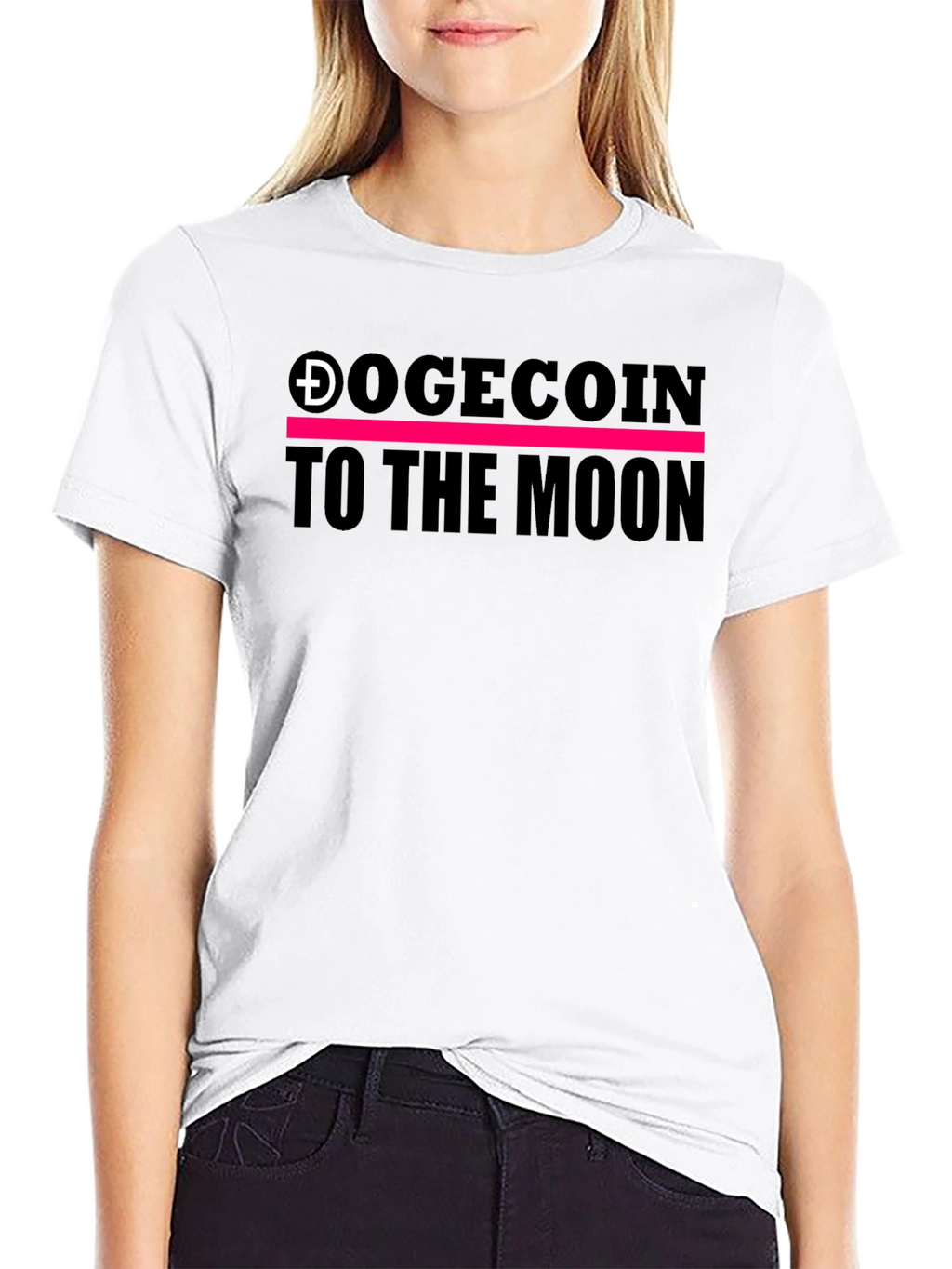 Dogecoin to the Moon Black Tee