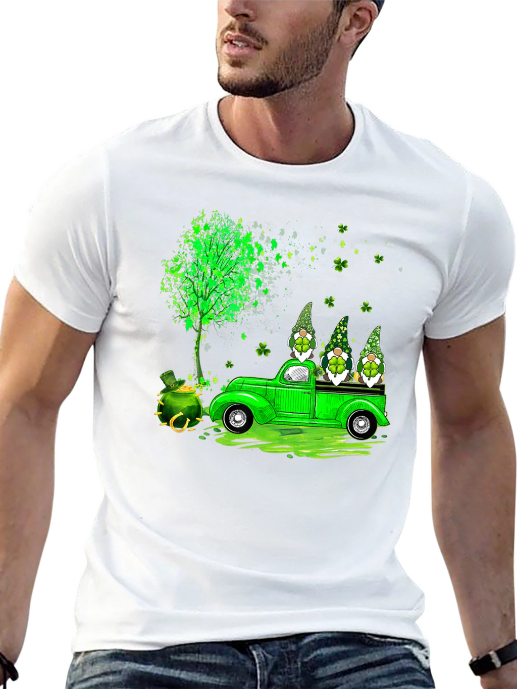St. Patricks Day Gnomes Truck T-Shirt