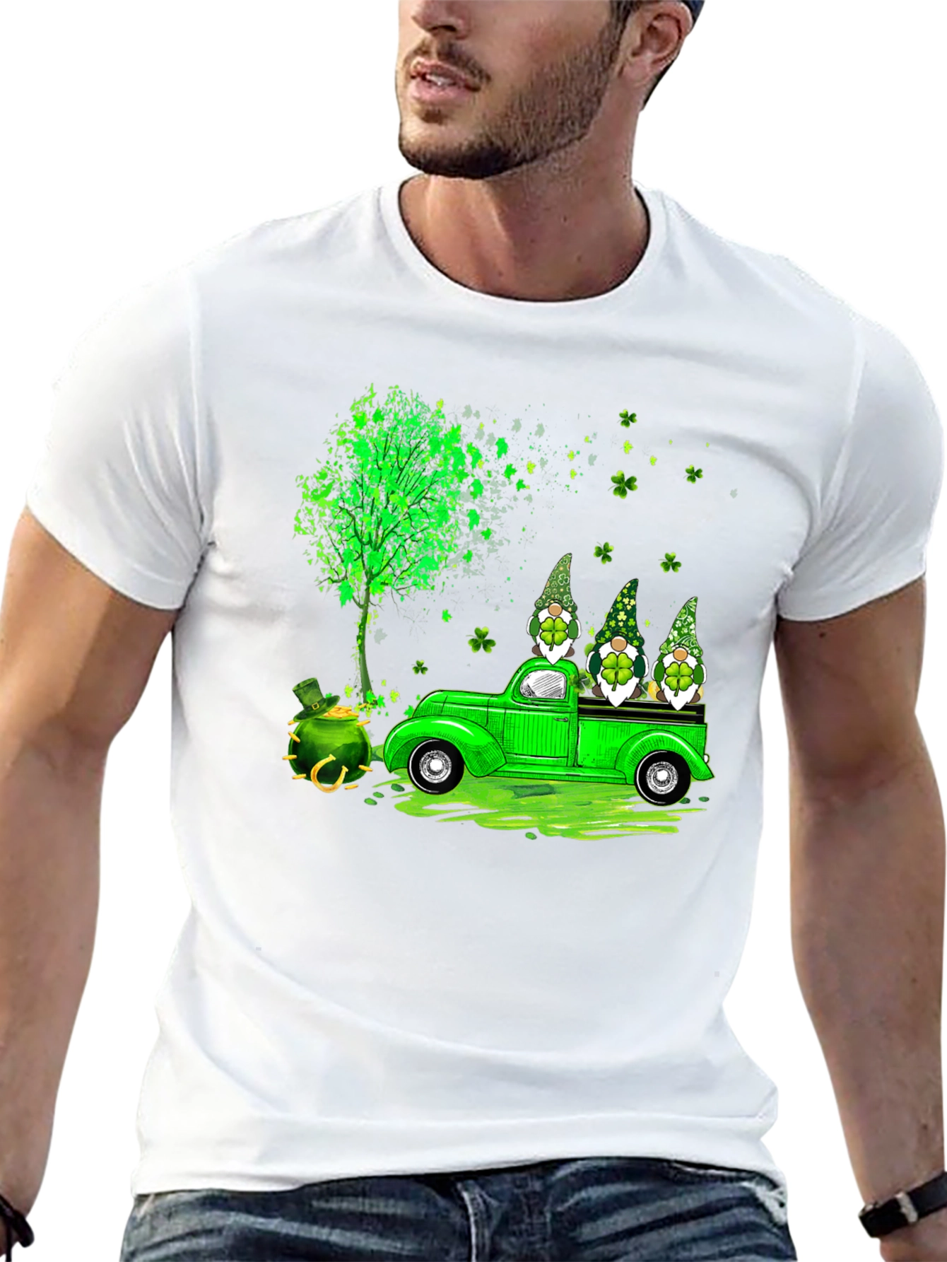 St. Patricks Day Gnomes Truck T-Shirt