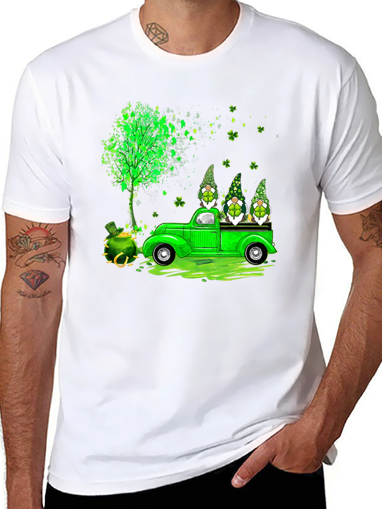 St. Patricks Day Gnomes Truck T-Shirt
