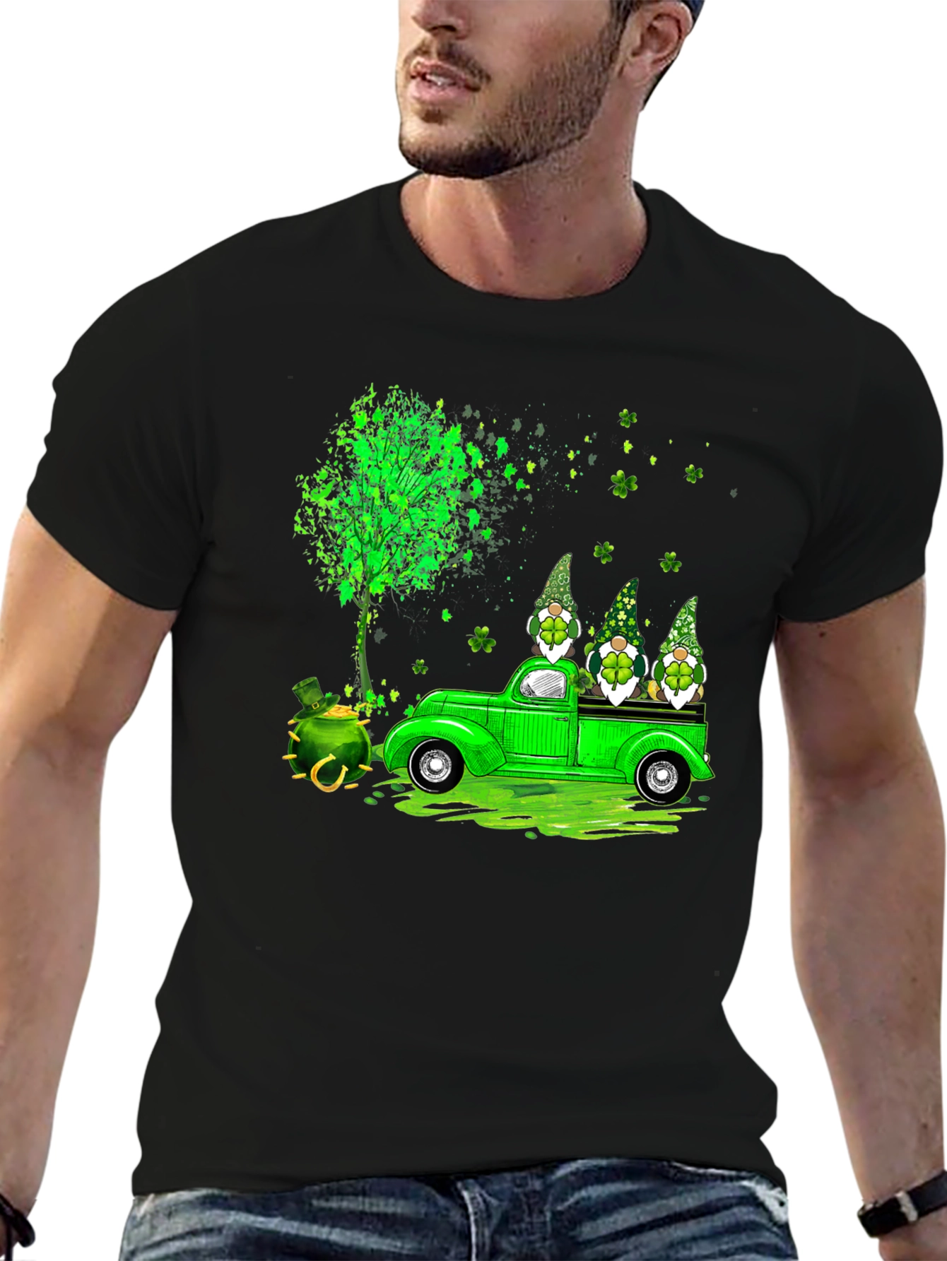 St. Patricks Day Gnomes Truck T-Shirt