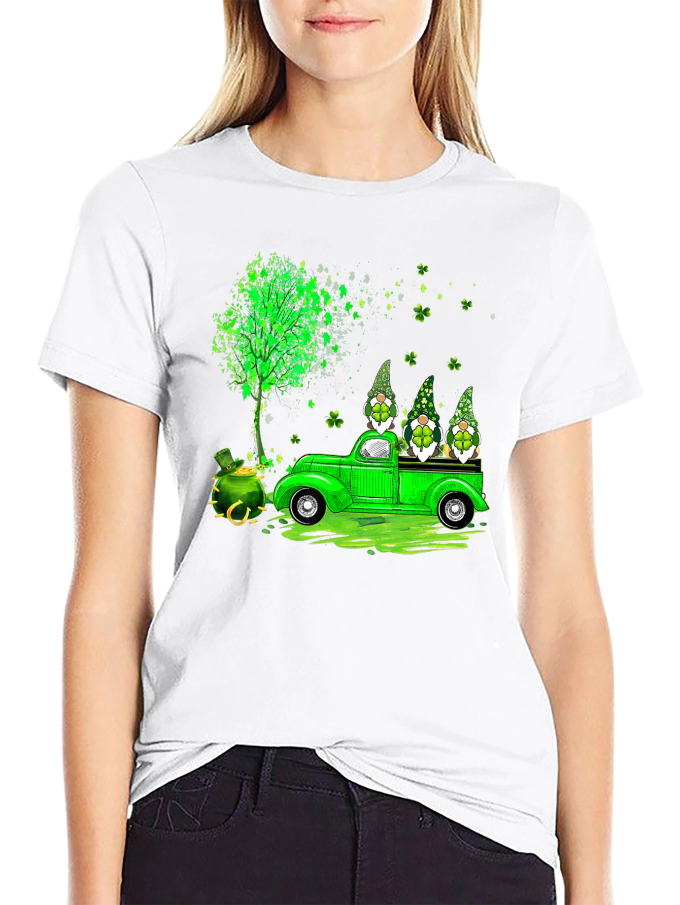 St. Patricks Day Gnomes Truck T-Shirt