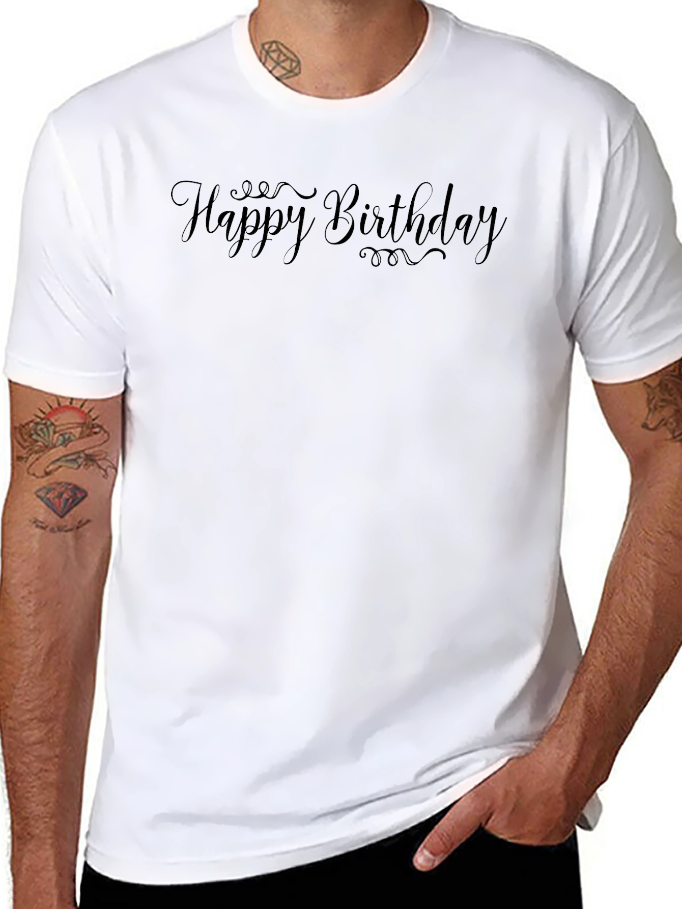 Happy Birthday Black Tee Shirt