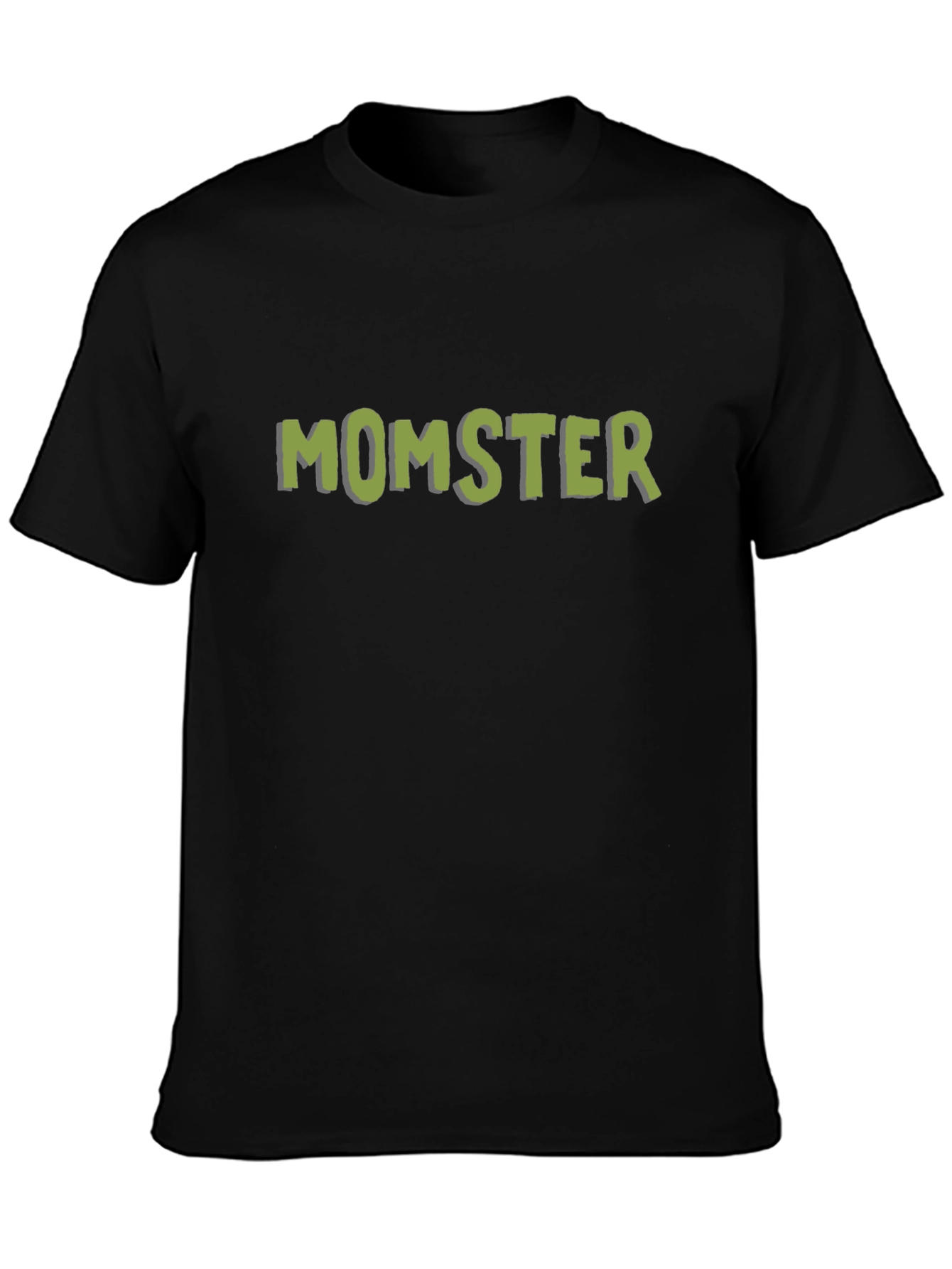 Momster Graphic Print T-Shirt - Black Casual Tee