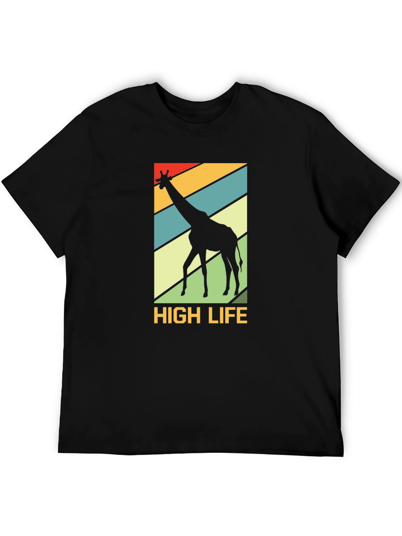 High Life Giraffe Graphic Tee - Black