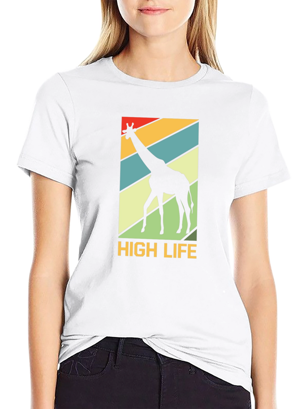 High Life Giraffe Graphic Tee - Black