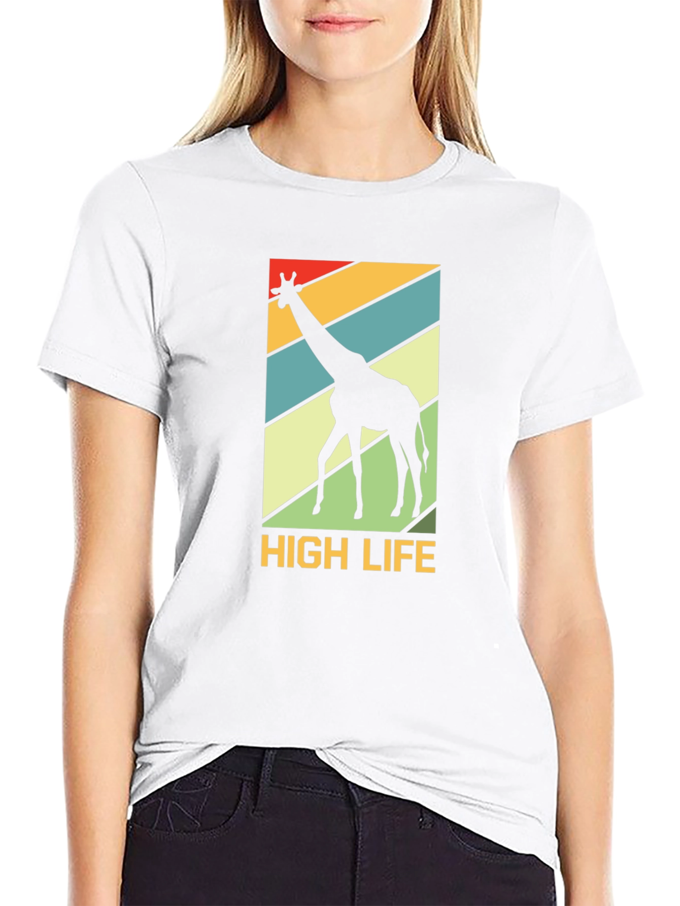 High Life Giraffe Graphic Tee - Black