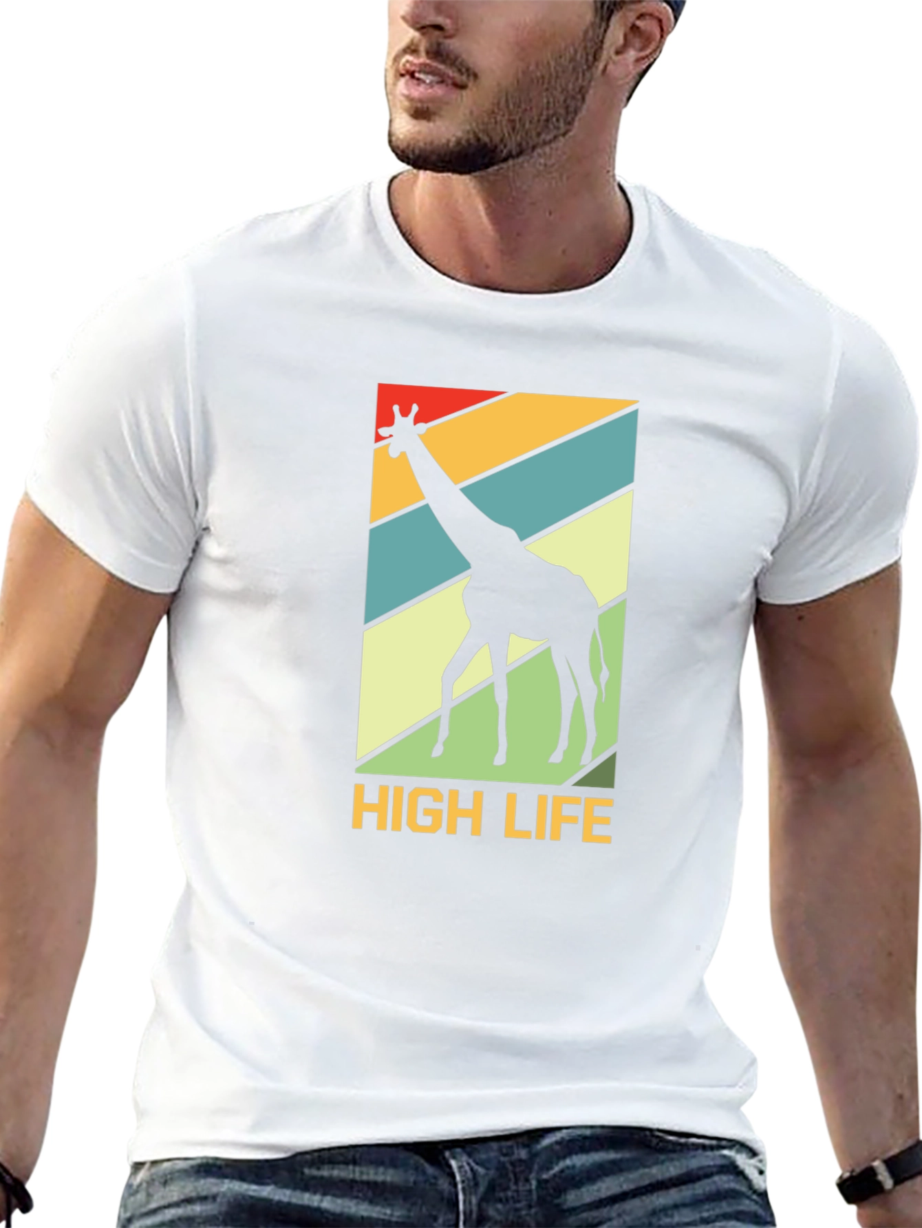 High Life Giraffe Graphic Tee - Black