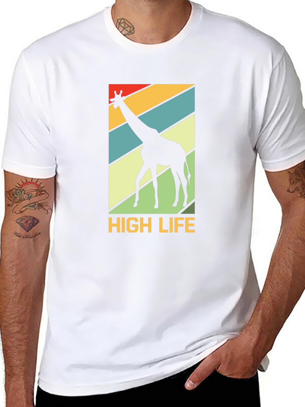 High Life Giraffe Graphic Tee - Black
