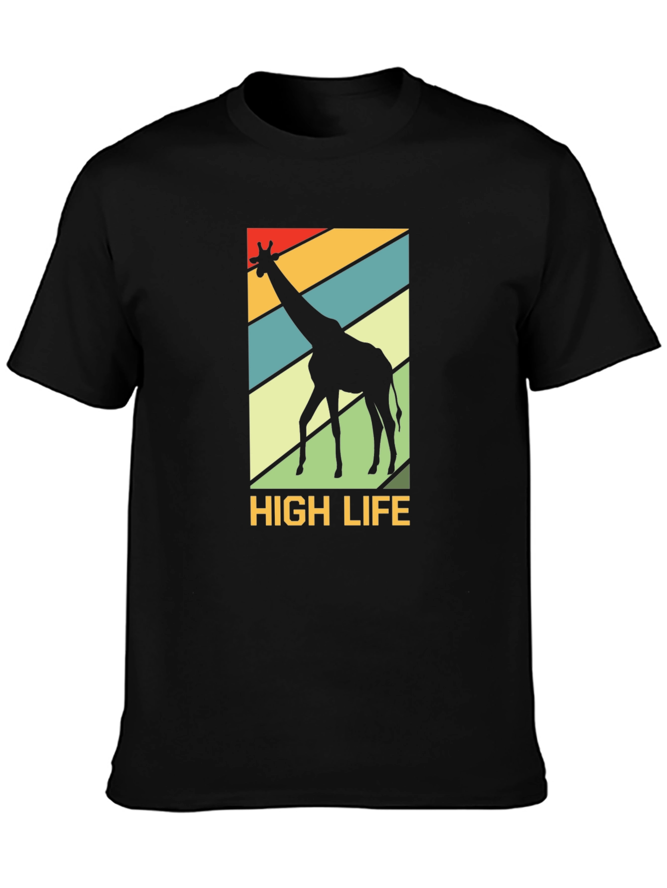 High Life Giraffe Graphic Tee - Black