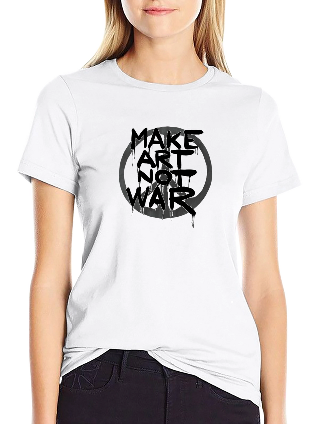 Make Art Not War Graphic T-Shirt - Black