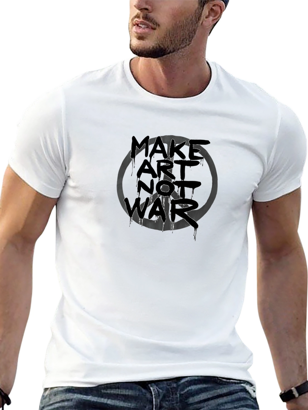 Make Art Not War Graphic T-Shirt - Black
