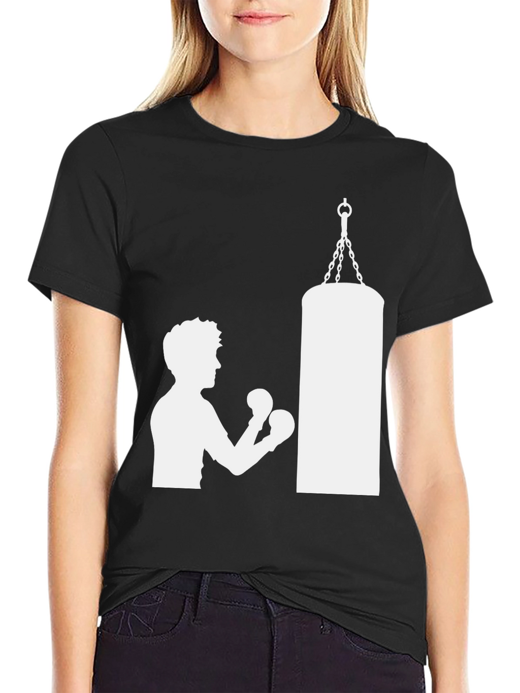 Boxing Silhouette T-Shirt - Punching Bag Graphic Tee