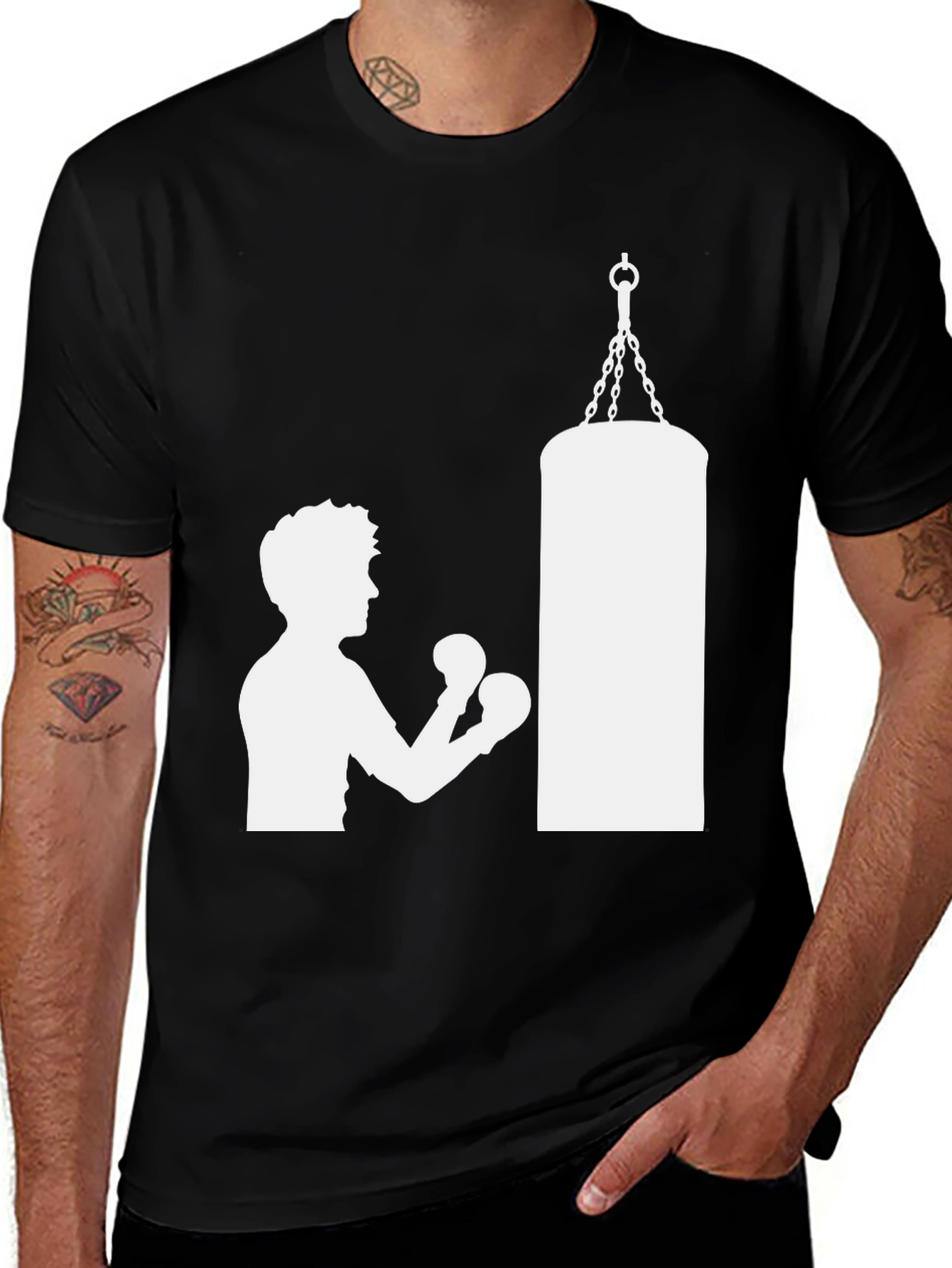 Boxing Silhouette T-Shirt - Punching Bag Graphic Tee