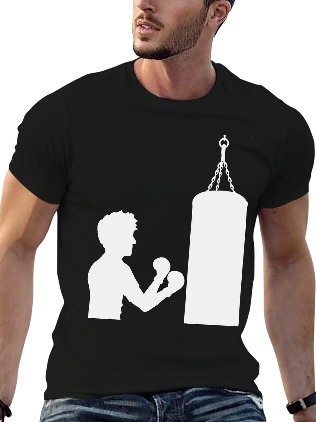 Boxing Silhouette T-Shirt - Punching Bag Graphic Tee