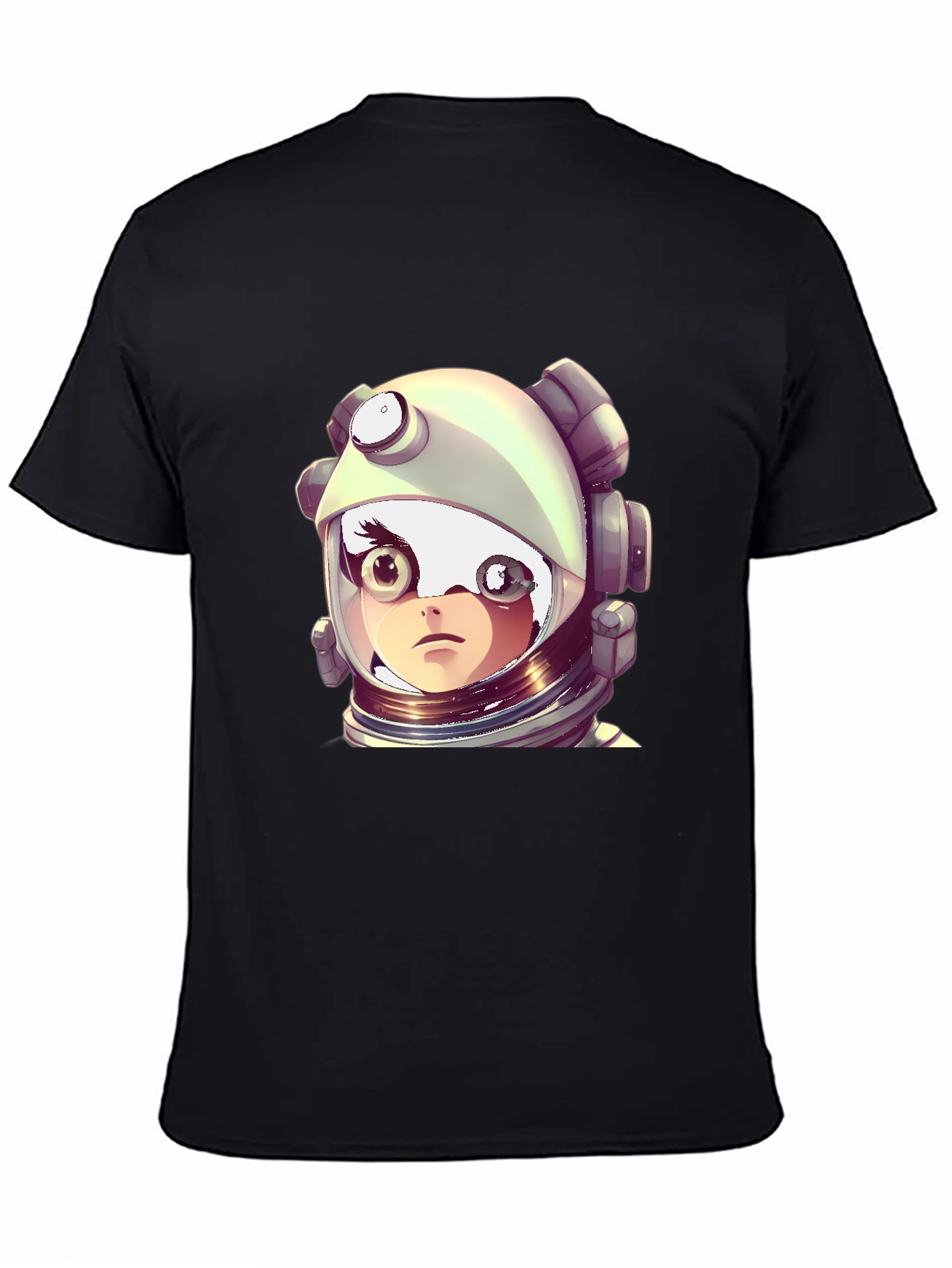 Astronaut Girl Graphic Black T-Shirt