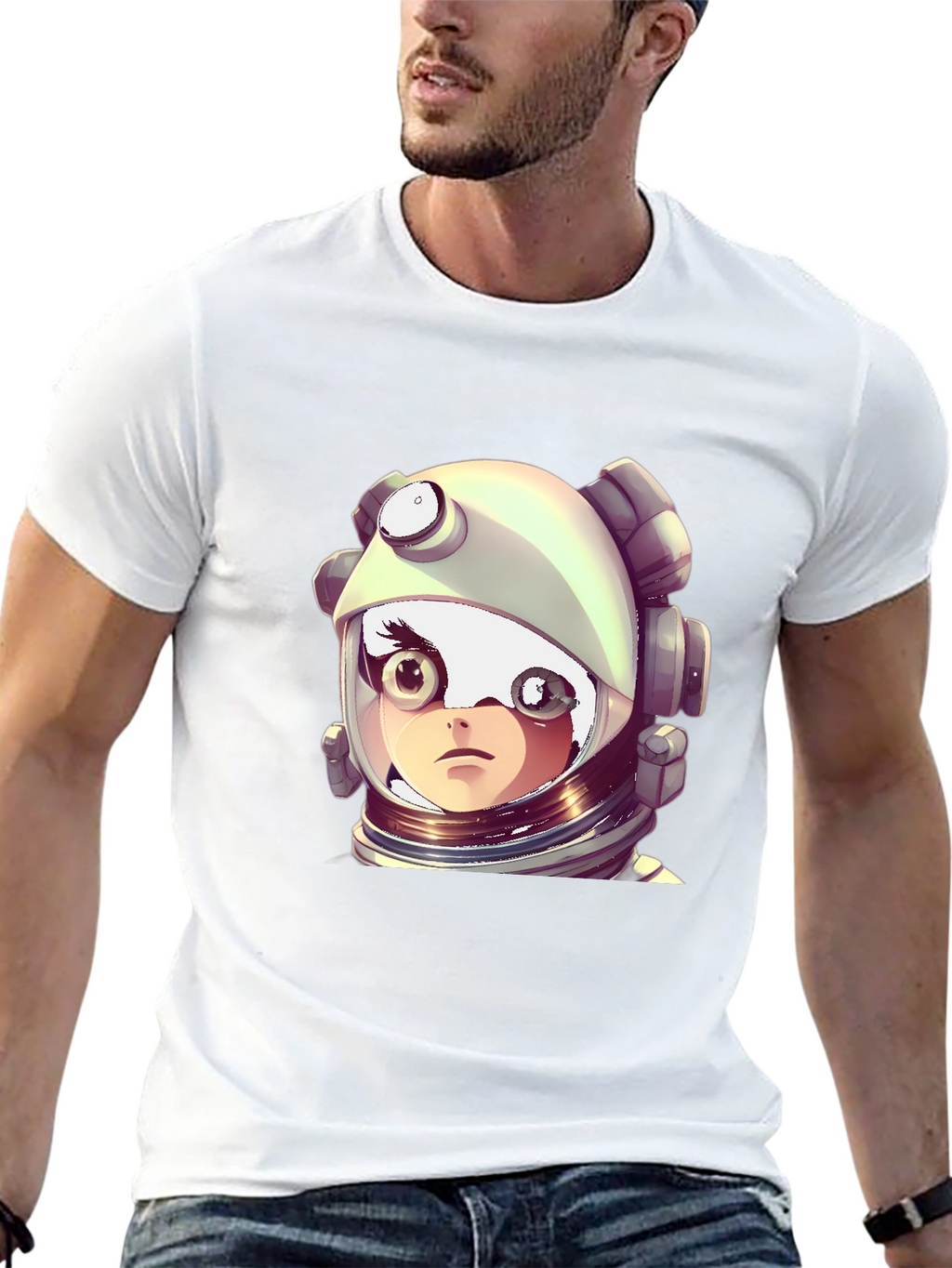 Astronaut Girl Graphic Black T-Shirt