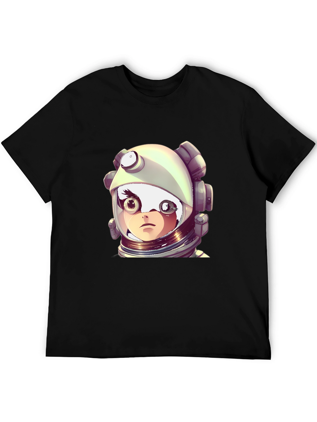 Astronaut Girl Graphic Black T-Shirt