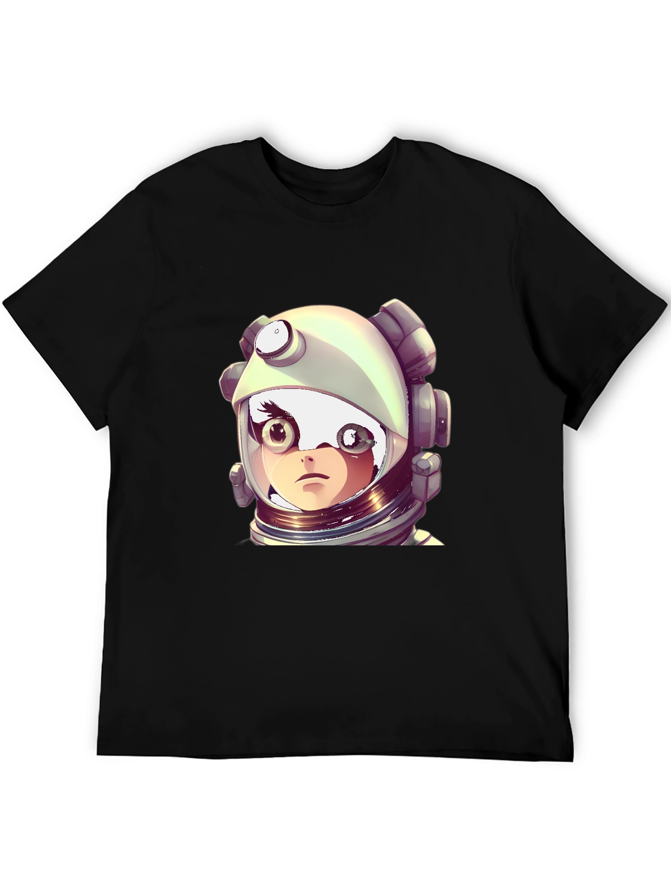 Astronaut Girl Graphic Black T-Shirt