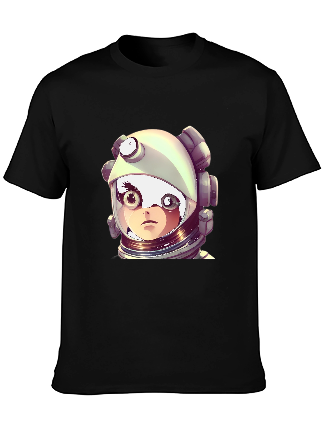 Astronaut Girl Graphic Black T-Shirt