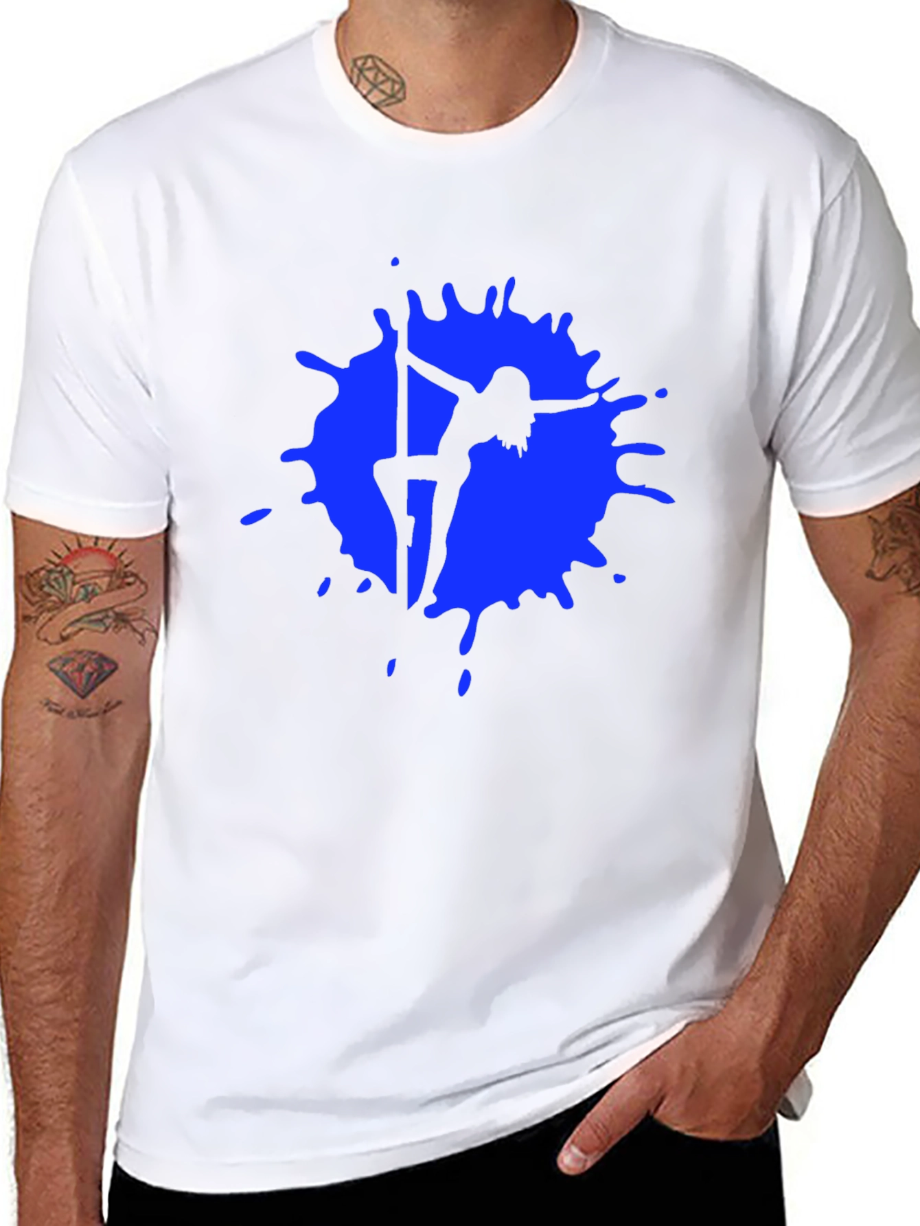 Pole Dancer Silhouette Graphic Black T-Shirt