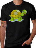 Turtle Cartoon Black T-Shirt