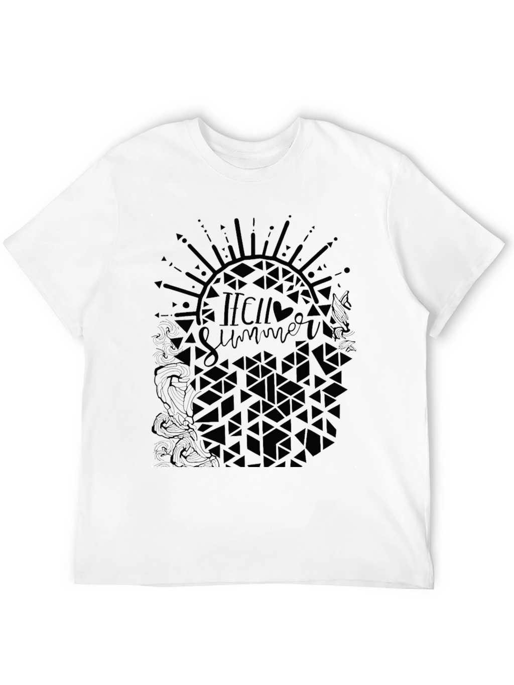 Hello Summer Graphic Tee - Black Casual Shirt