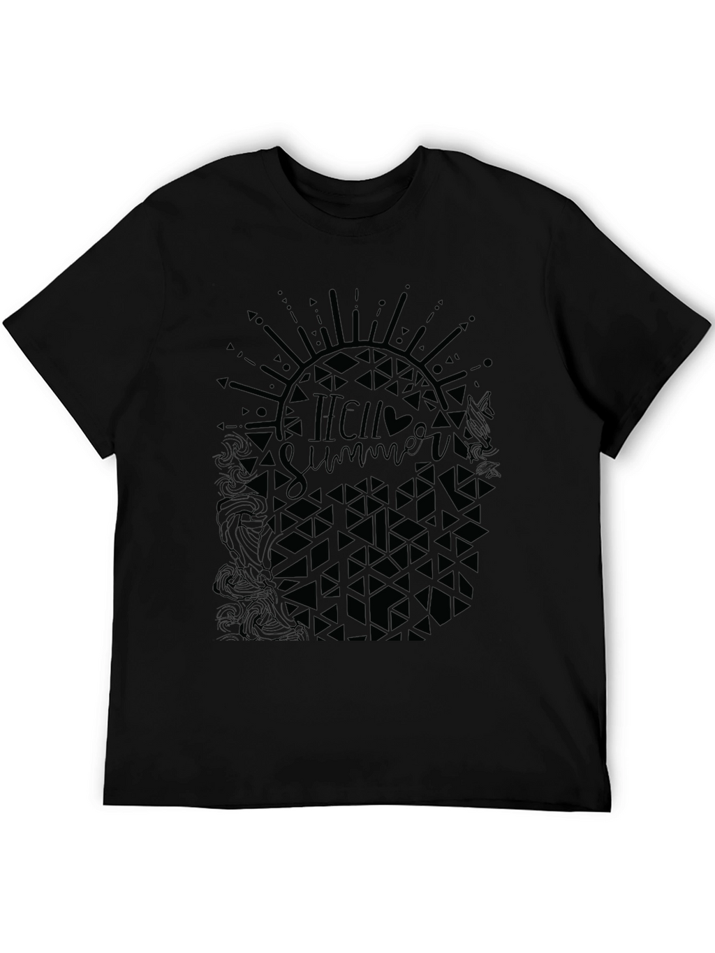 Hello Summer Graphic Tee - Black Casual Shirt