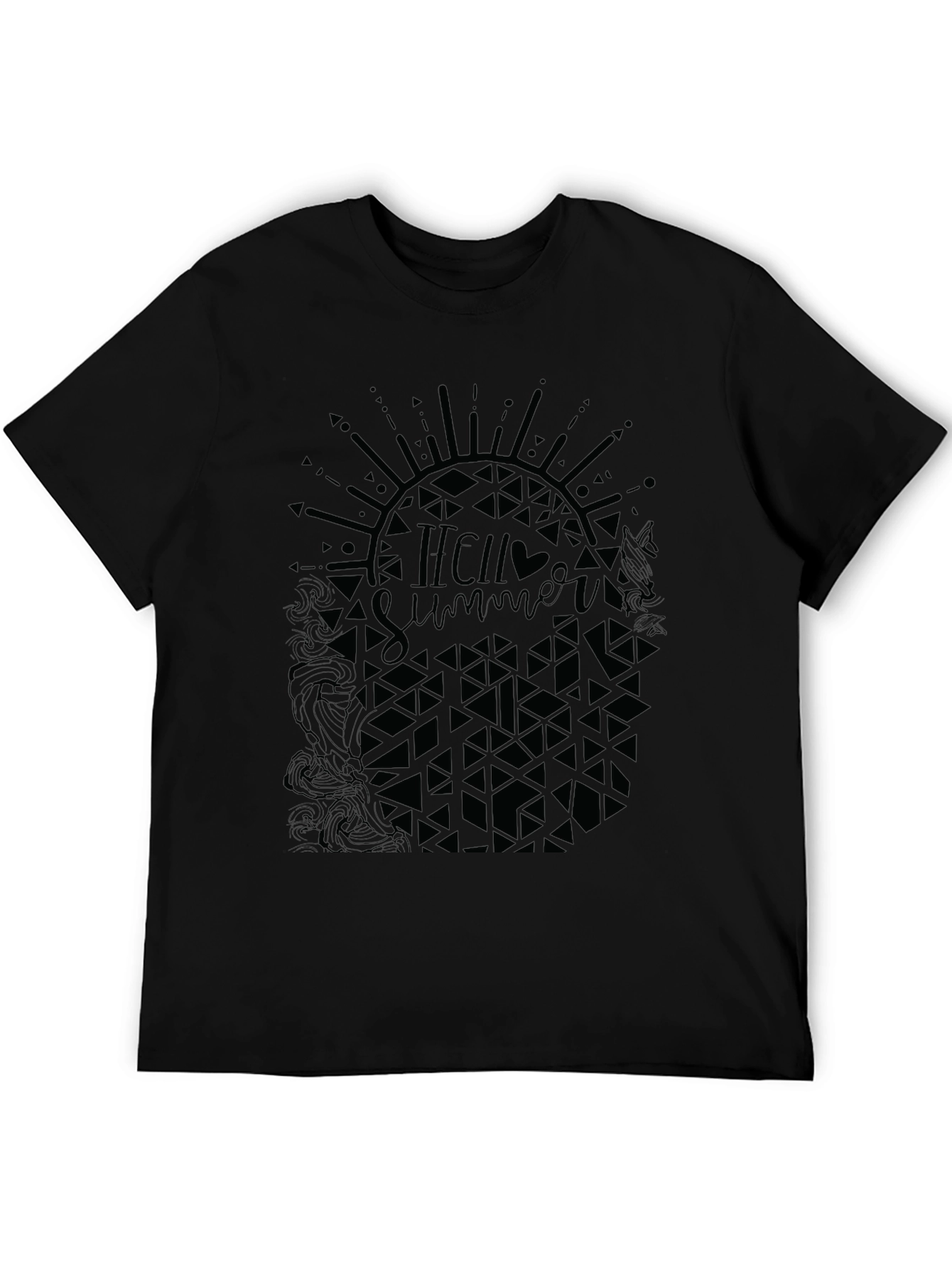 Hello Summer Graphic Tee - Black Casual Shirt