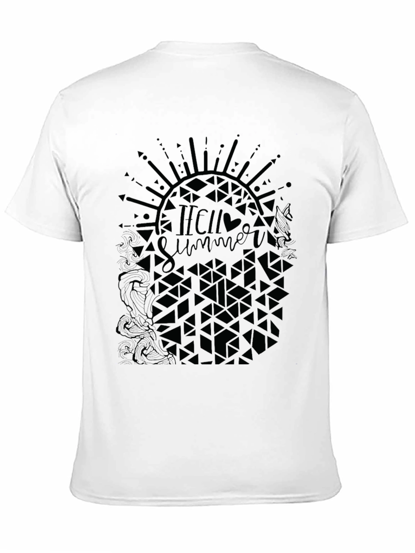Hello Summer Graphic Tee - Black Casual Shirt