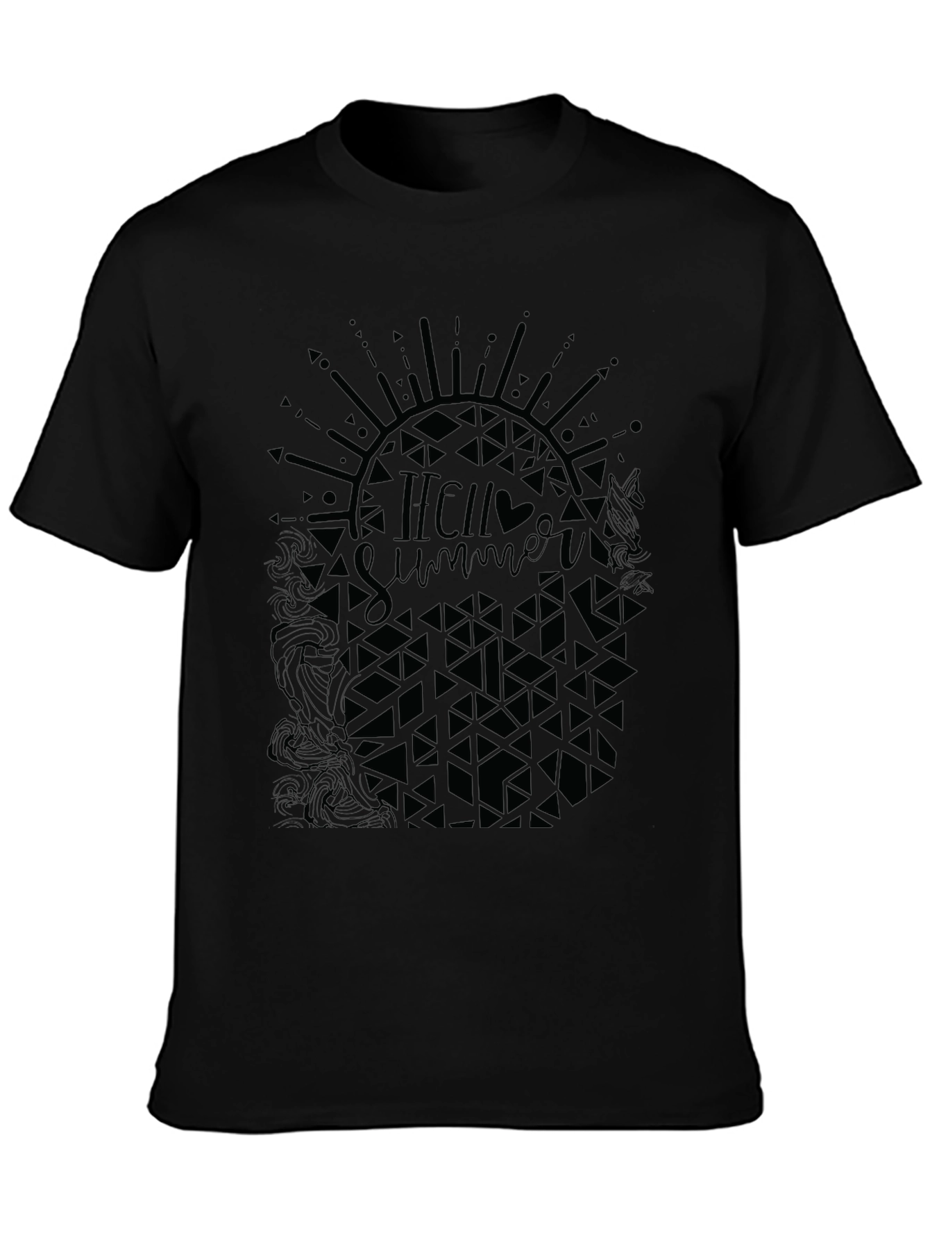Hello Summer Graphic Tee - Black Casual Shirt