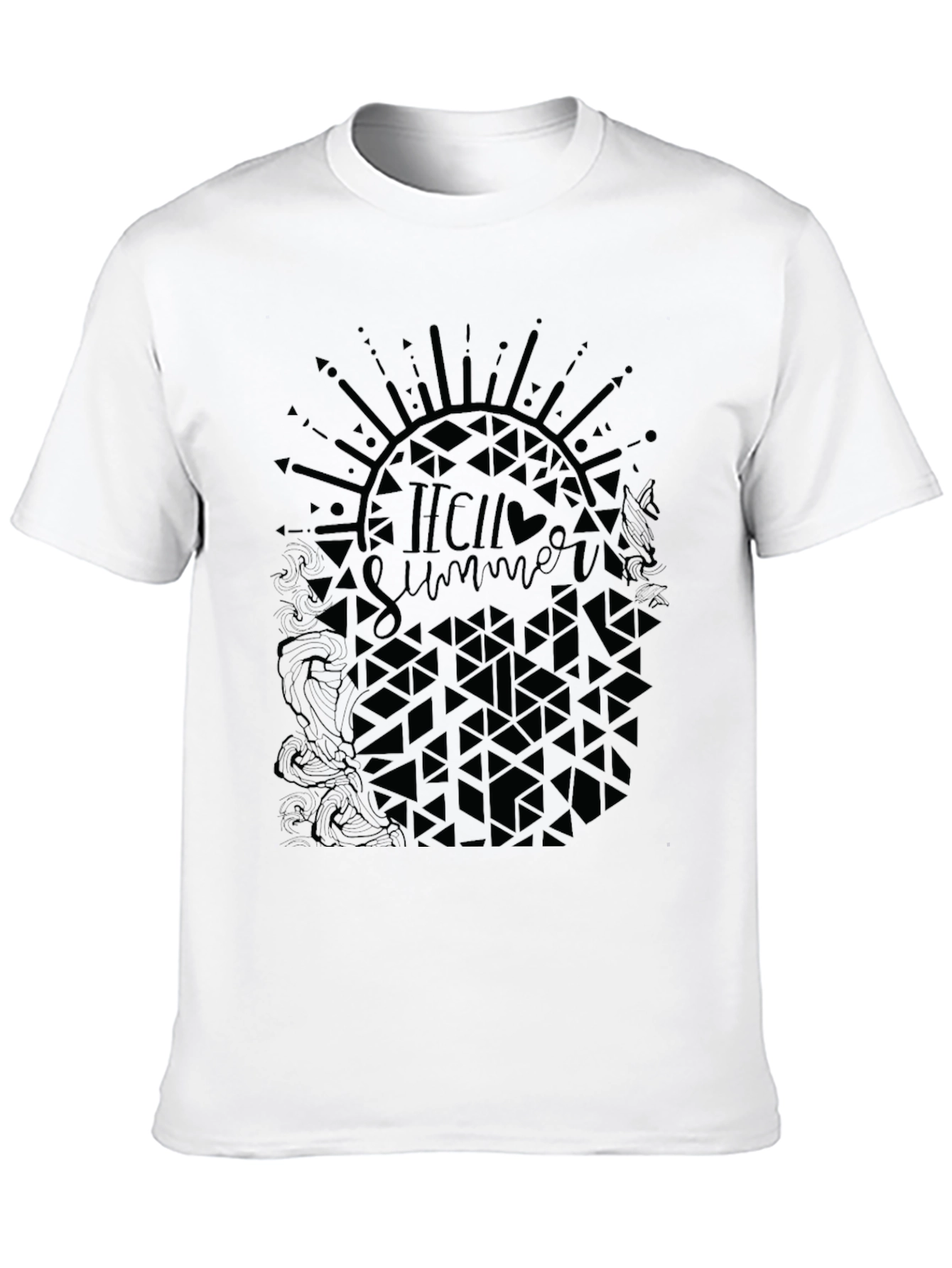 Hello Summer Graphic Tee - Black Casual Shirt