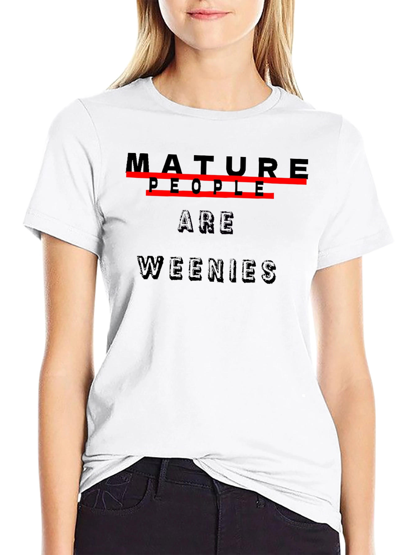Mature People Are Weenies Black T-Shirt
