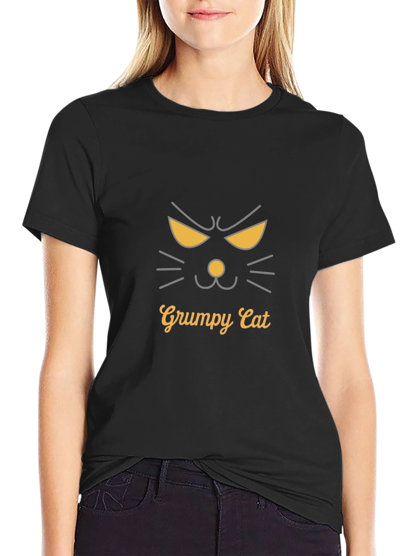 Grumpy Cat Graphic Tee - Mens Black T-Shirt