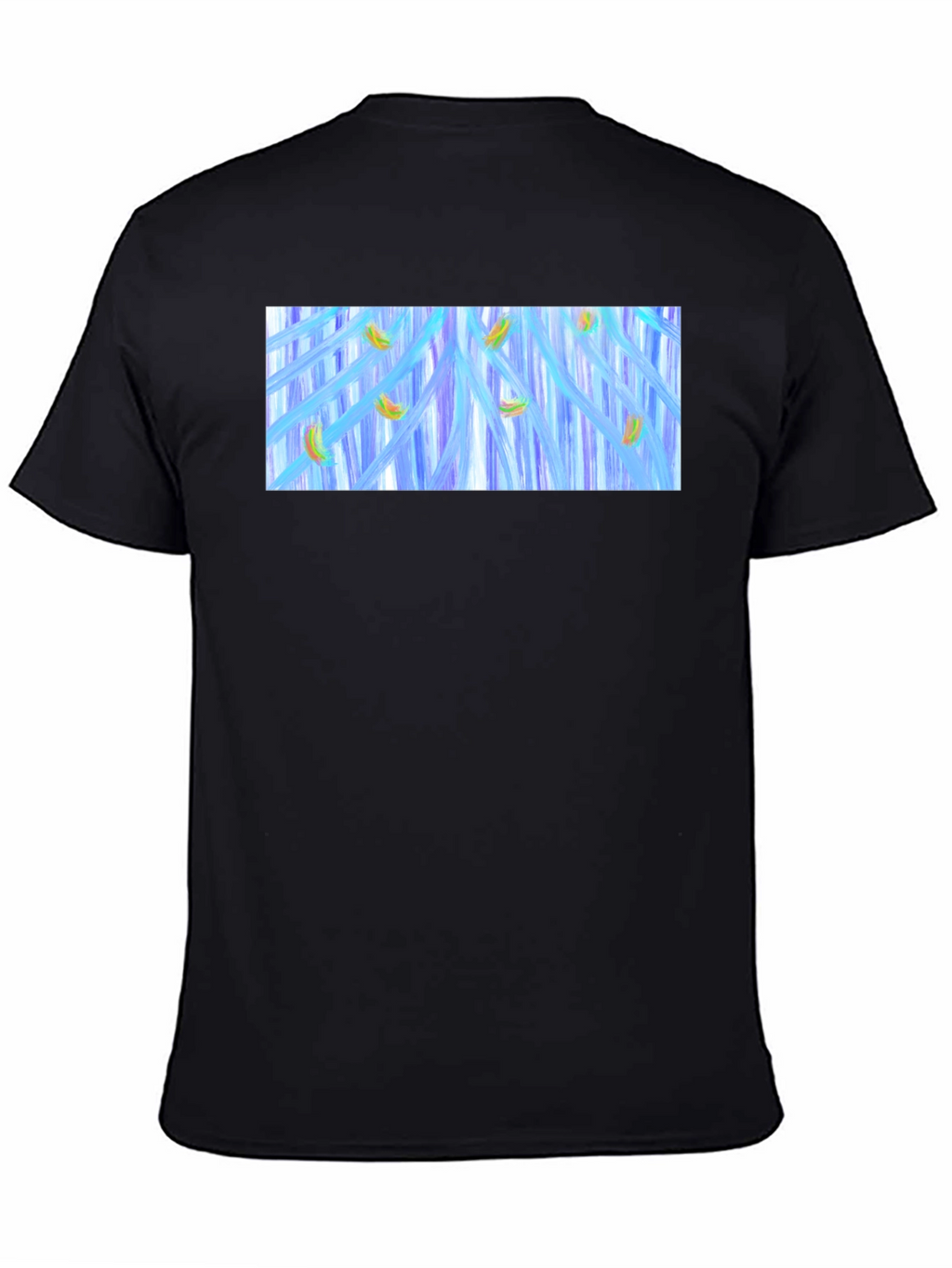 Abstract Banana Waterfall Graphic Tee - Black