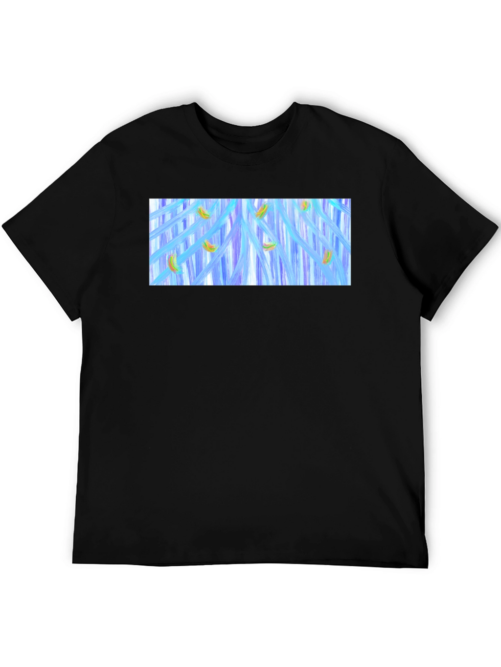 Abstract Banana Waterfall Graphic Tee - Black