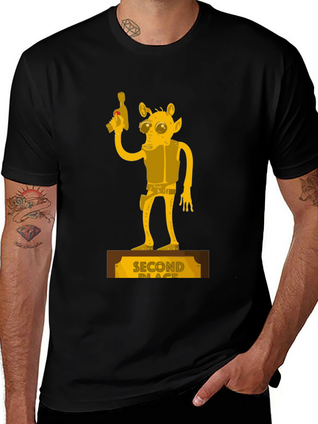 Second Place Alien Black Graphic Tee
