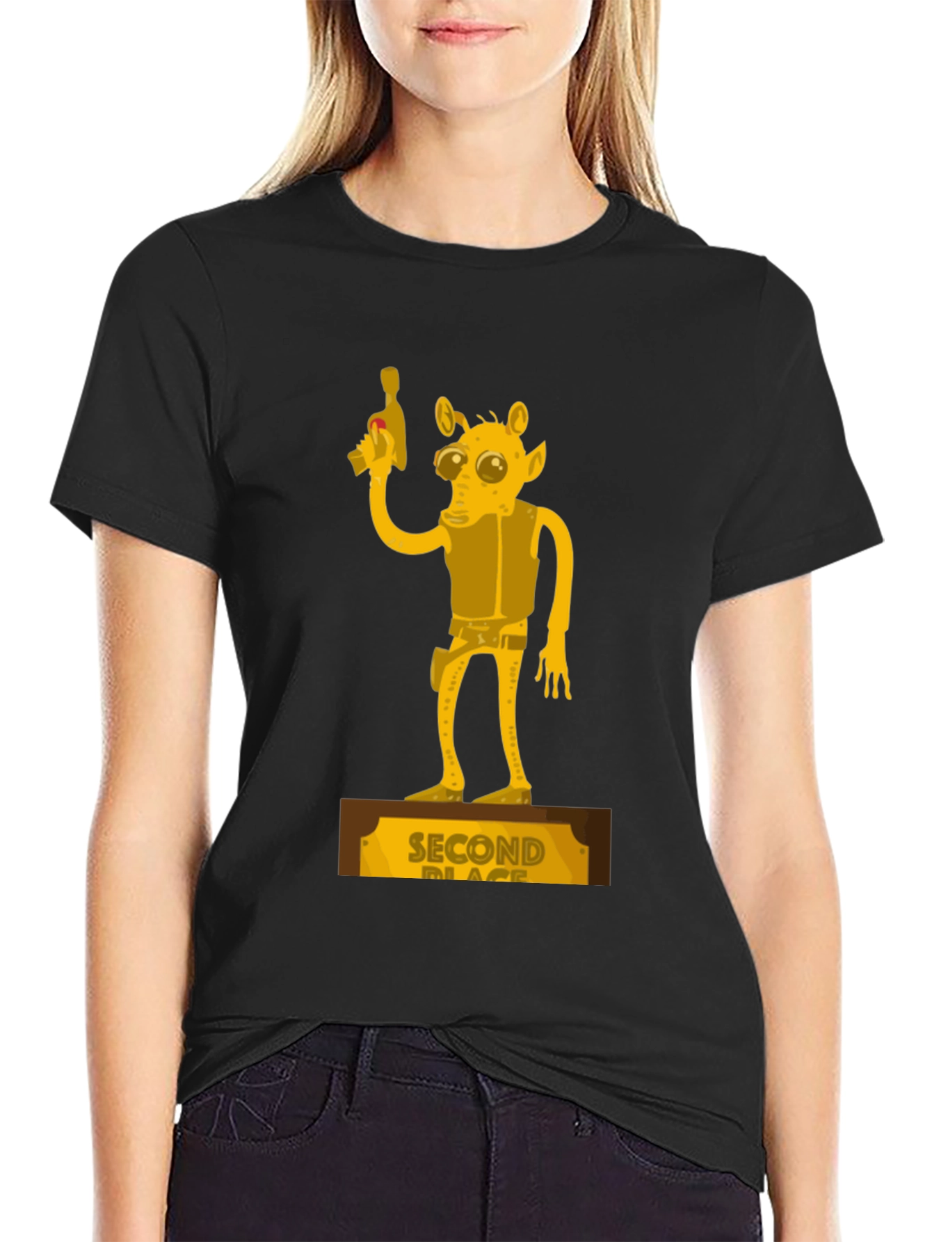 Second Place Alien Black Graphic Tee