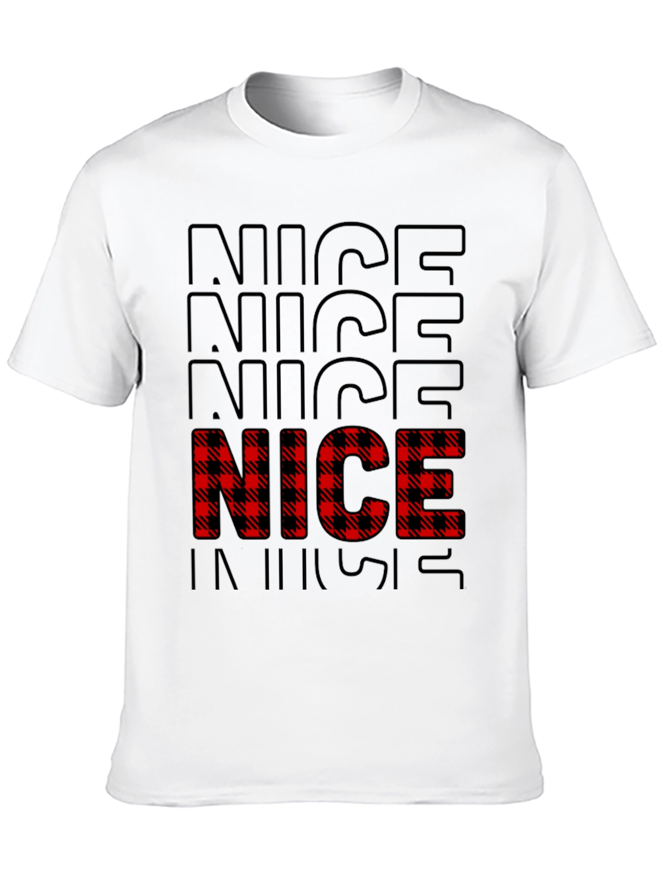 Festive Nice Plaid Christmas T-Shirt