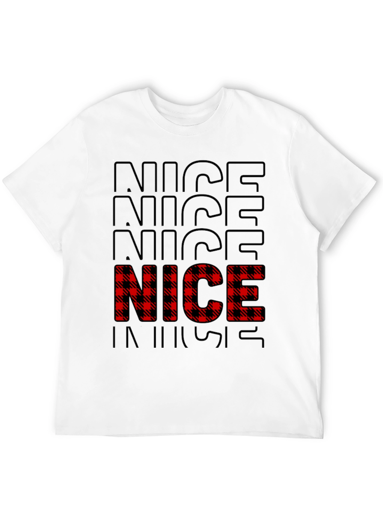 Festive Nice Plaid Christmas T-Shirt