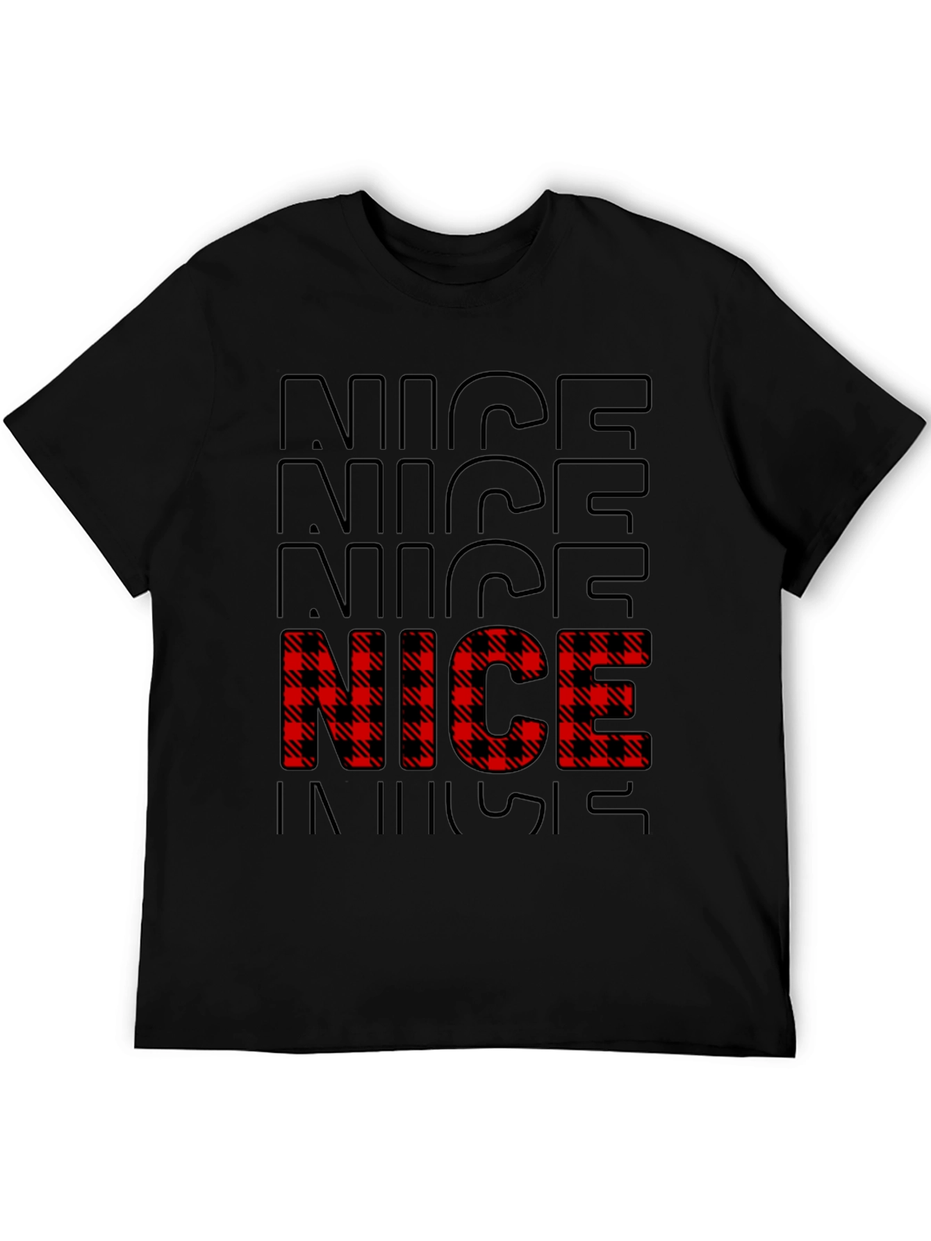 Festive Nice Plaid Christmas T-Shirt