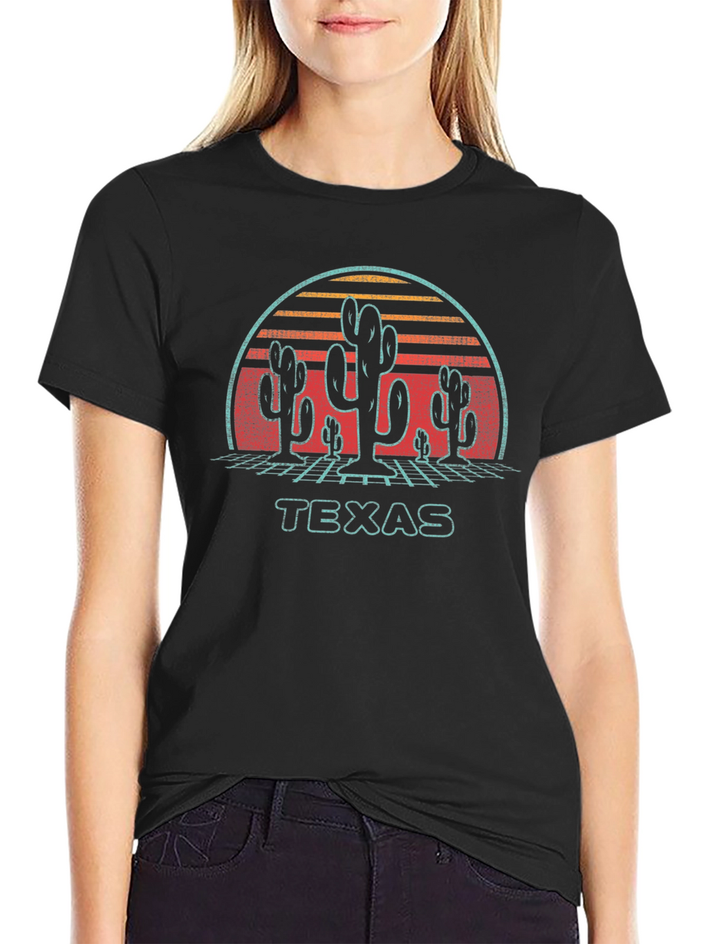 Texas Sunset Cactus Graphic Tee